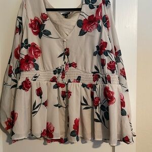 Torrid Red Rose Blouse